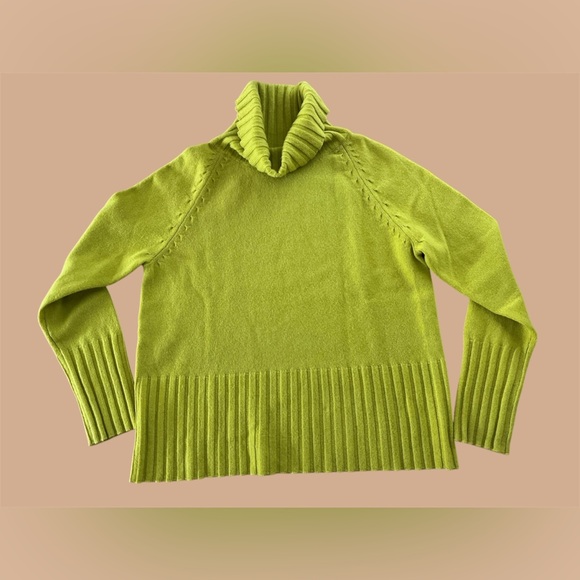Ann Taylor Sweaters - Ann Taylor green Cowl Turtleneck Sweater